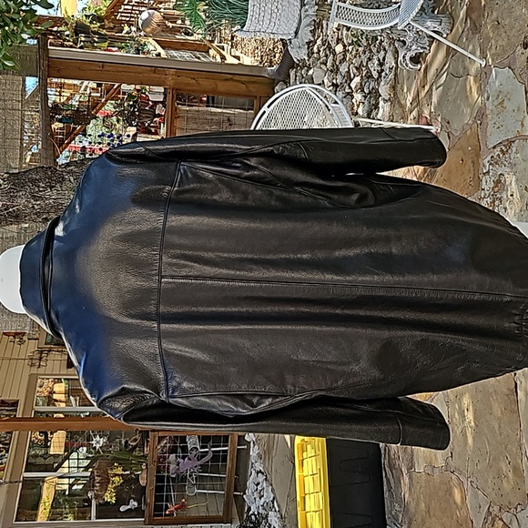 Men's ANDREW MARC Additions Saks Fifth Ave Black Leather lined Jacket Coat M - Picture 7 of 16